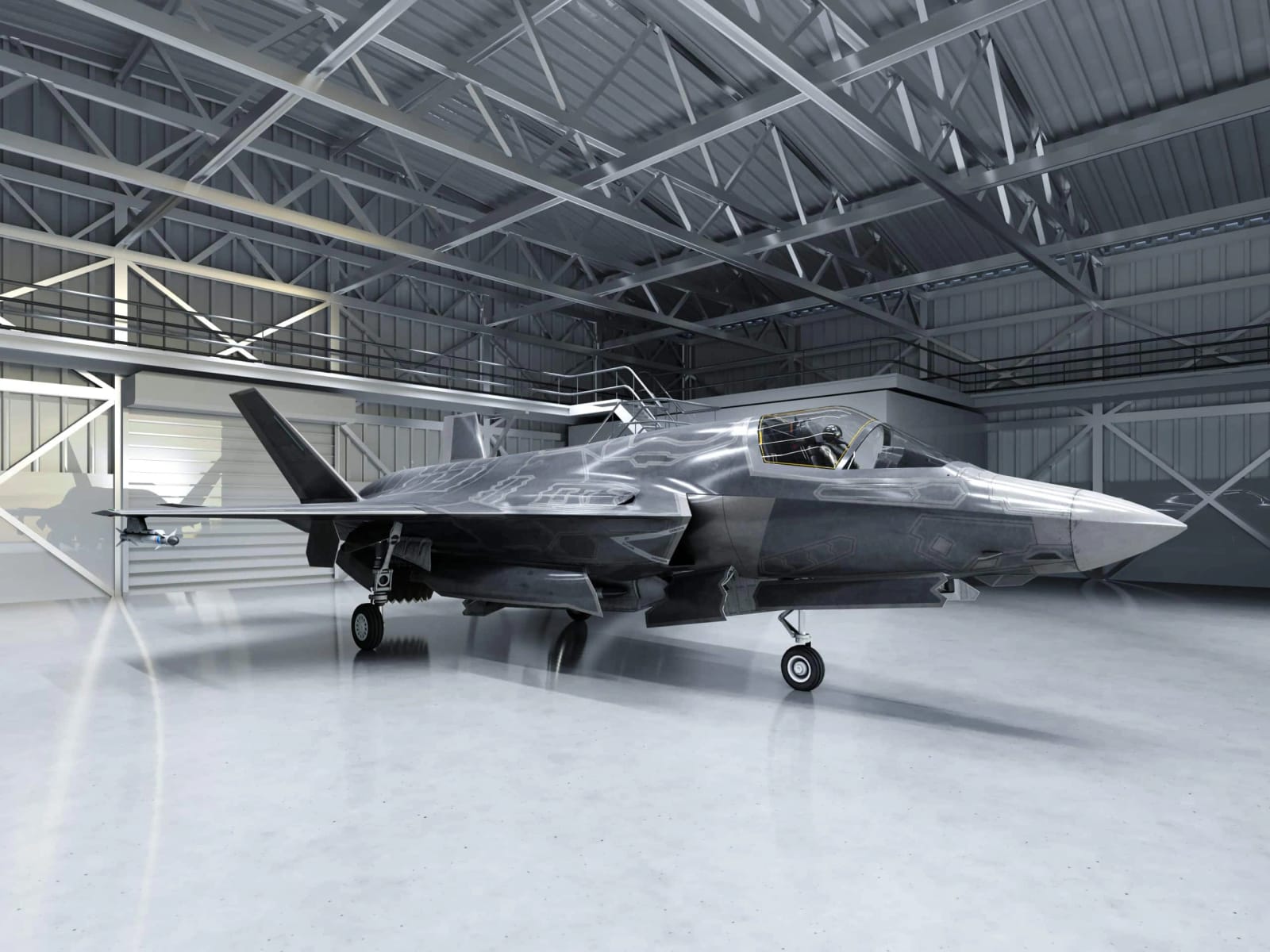Defense aircraft in flight